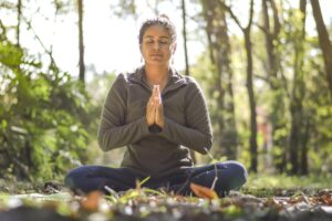 Woman practising mindfulness exercise for positive mindset